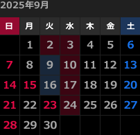 来月のカレンダー